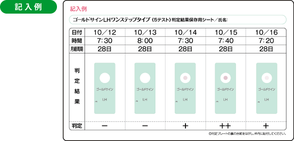 判定シートの記入例
